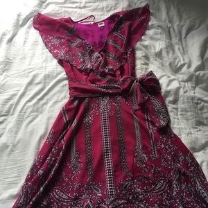 Flowy Pink Printed E-Spirit Dress sz 2, never worn